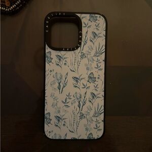 CASETIFY iPhone 15 Pro Max Case (Elegant Pastel Blue Vintage Butterfly Floral)